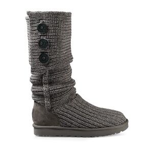 UGG Cardy Gray Sweater Button Boots